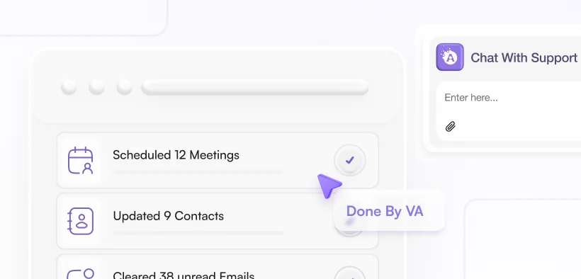 Assist World dashboard for scheduling and managing your virtual assistant